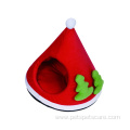 Christmas Foldable Pet bed Hat Indoor Cat House